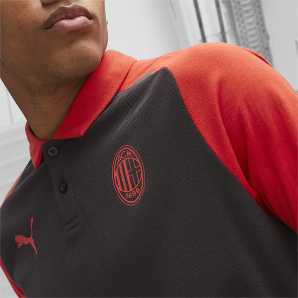 AC Milan Casuals Men's Football Polo, PUMA Black-For All Time Red, extralarge-IND