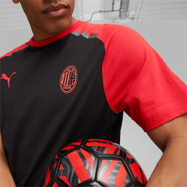 AC Milan Football Casuals Tee, PUMA Black-For All Time Red, extralarge-GBR