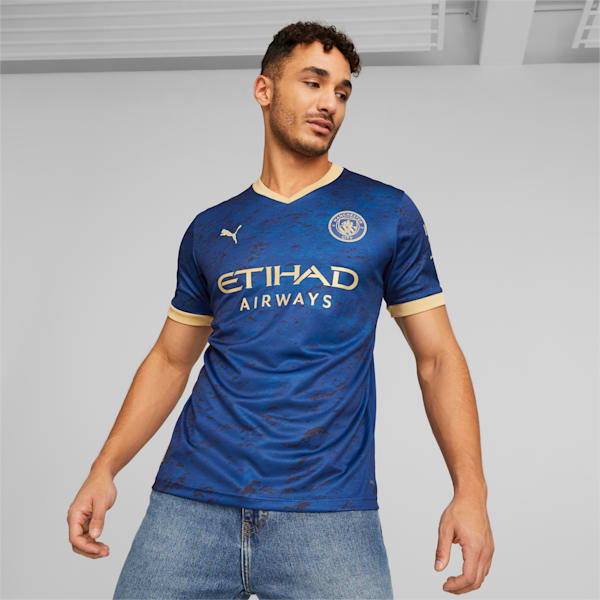 メンズ マンチェスター シティー MCFC チャイニーズ ニューイヤー ユニフォーム, Blazing Blue-Puma Team Gold, extralarge-JPN