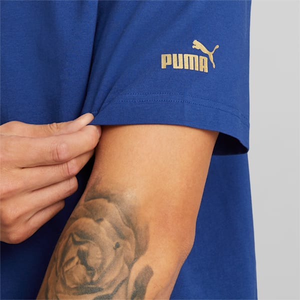 メンズ マンチェスター シティー MCFC チャイニーズ ニューイヤー 半袖 Tシャツ, Blazing Blue-Puma Team Gold, extralarge-JPN