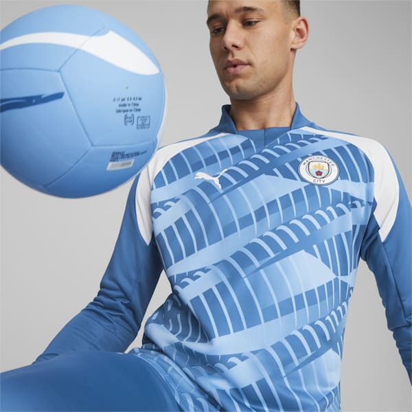 メンズ マンチェスター シティFC 2023-24 プレマッチ ニットトップ, Lake Blue-PUMA White, extralarge-JPN