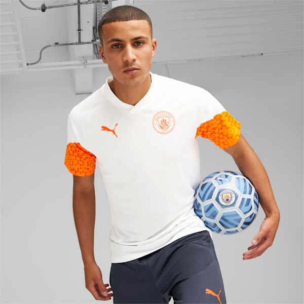 メンズ マンチェスター シティFC 2023-24 トレーニング シャツ, PUMA White-Orange Popsicle, extralarge-JPN