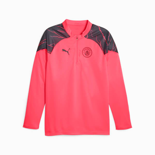 Manchester City Soccer Men's Quarter-zip, Sunset Glow-Dark Navy, extralarge