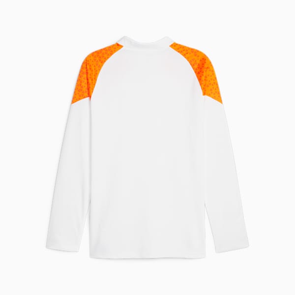 Manchester City Men's Football Quarter-Zip T-Shirt, PUMA White-Orange Popsicle, extralarge-IND
