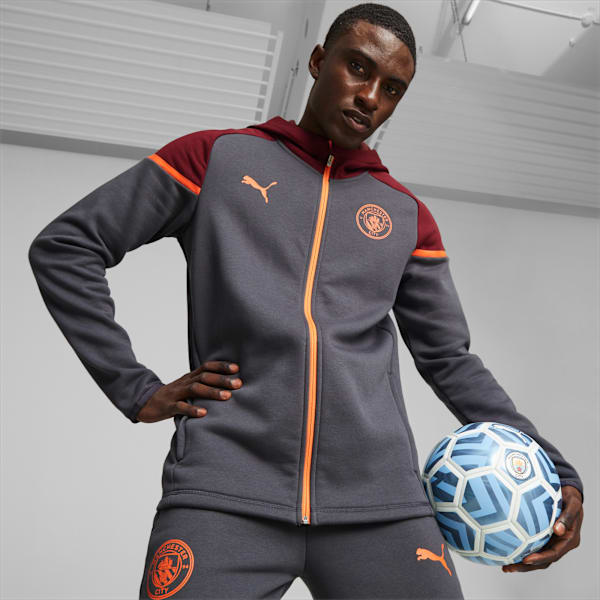 Manchester City Football Casuals Hooded Jacket, Strong Gray-Aubergine, extralarge-GBR