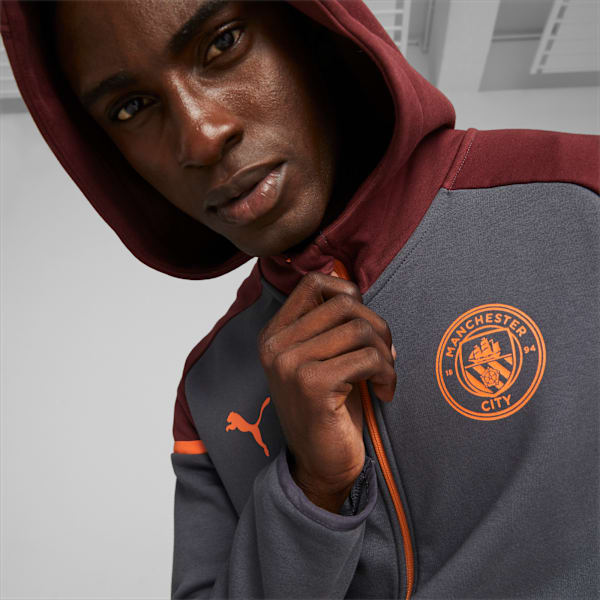 Manchester City Football Casuals Hooded Jacket, Strong Gray-Aubergine, extralarge-GBR