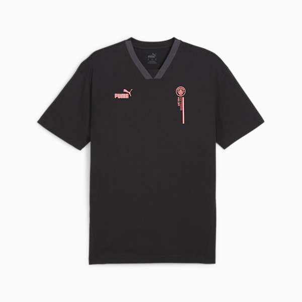 Manchester City FtblCulture Men's V-neck Tee, PUMA Black-Strong Gray, extralarge-GBR