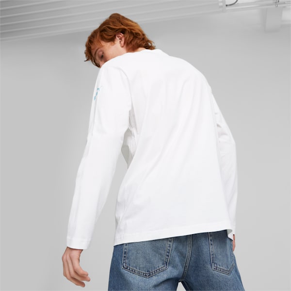 メンズ マンチェスター シティFC FTBLCULTURE 長袖Tシャツ, PUMA White-Blue Wash, extralarge-JPN