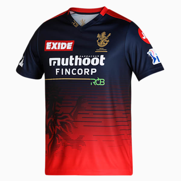 PUMA x Royal Challengers Bangalore Replica Men's 2022 Jersey, Navy Blazer-Flame Scarlet