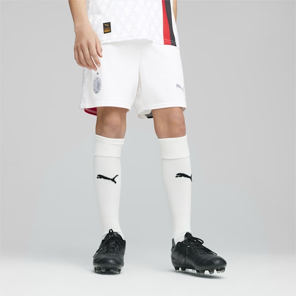 AC Milan Youth Football Shorts, PUMA White-Feather Gray, extralarge-GBR