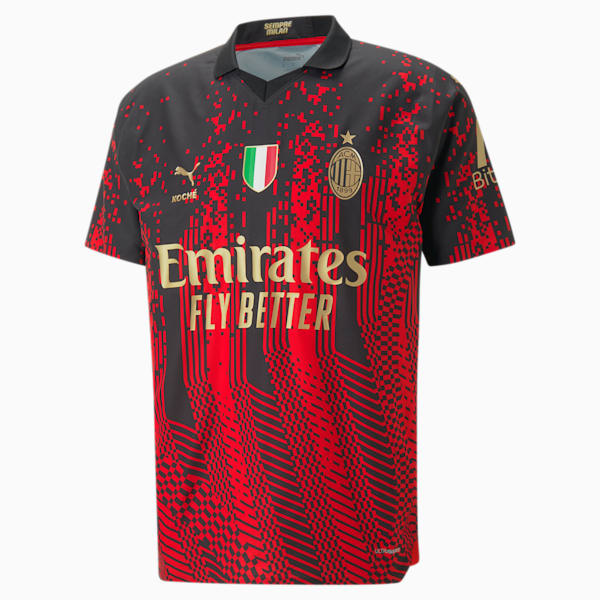 A.C. MILAN x KOCHÉ Authentic Football Jersey, Fiery Red-PUMA Black, extralarge-GBR