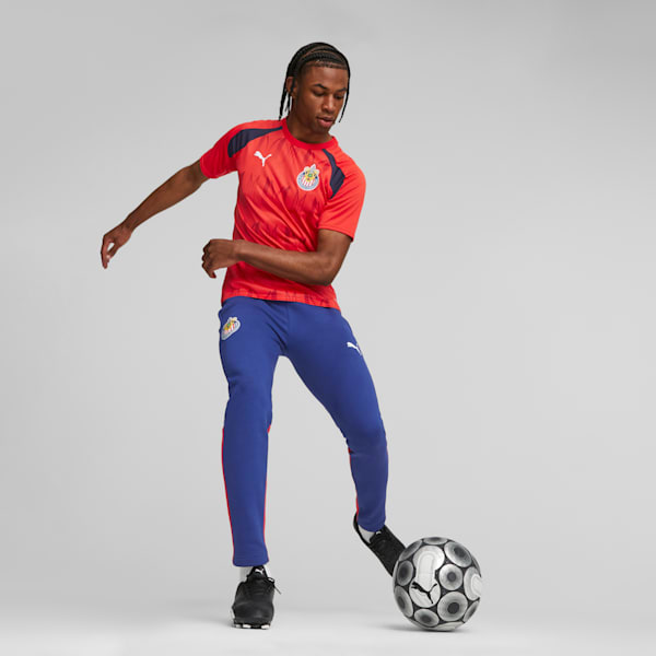 C.D. Guadalajara Soccer Prematch Men's Jersey, PUMA Red-PUMA Navy, extralarge