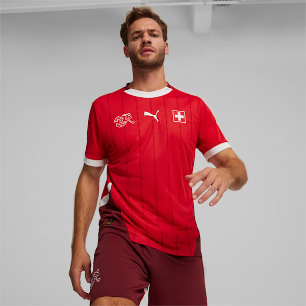 Switzerland 2024 Men's Home Soccer Jersey, PUMA Red-Team Regal Red, extralarge