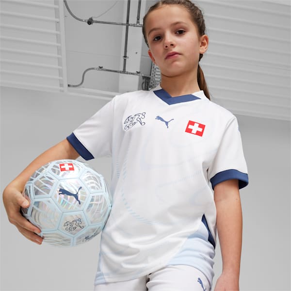 Switzerland 2024 Away Jersey Youth, PUMA White-Icy Blue, extralarge