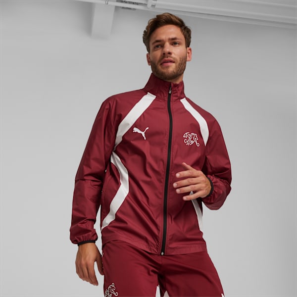 Switzerland Pre-match Woven Jacket, Team Regal Red-PUMA White, extralarge-GBR