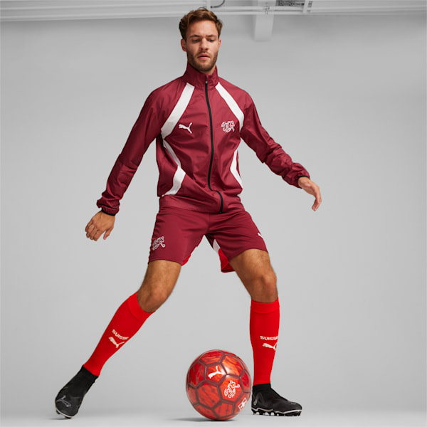 Switzerland Pre-match Woven Jacket, Team Regal Red-PUMA White, extralarge
