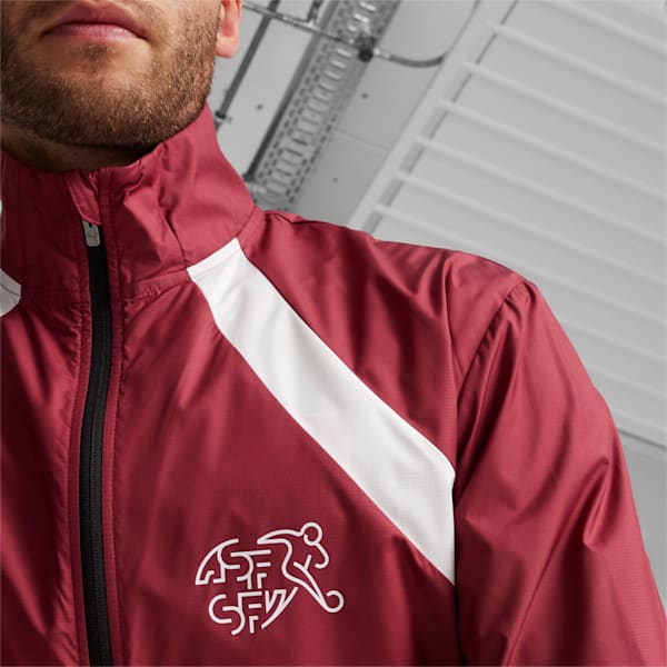 Switzerland Pre-match Woven Jacket, Team Regal Red-PUMA White, extralarge
