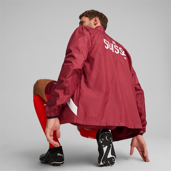 Switzerland Pre-match Woven Jacket, Team Regal Red-PUMA White, extralarge
