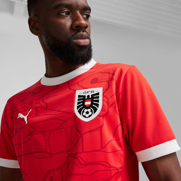 Réplica del jersey de fútbol de equipo local de Austria 2024 para hombre, PUMA Red-Chili Pepper, extralarge