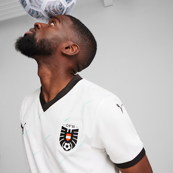 Austria 2024 Men's Away Football Jersey, PUMA White-Electric Peppermint, extralarge