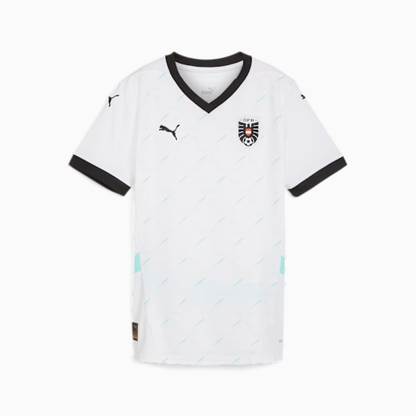 Austria 2024 Women's Away Football Jersey, PUMA White-Electric Peppermint, extralarge