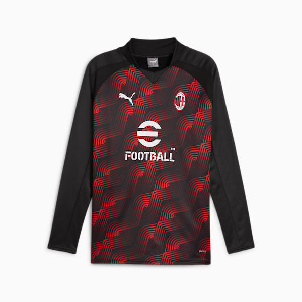 AC Milan Pre-Match Men's Sweatshirt, PUMA Black-For All Time Red, extralarge
