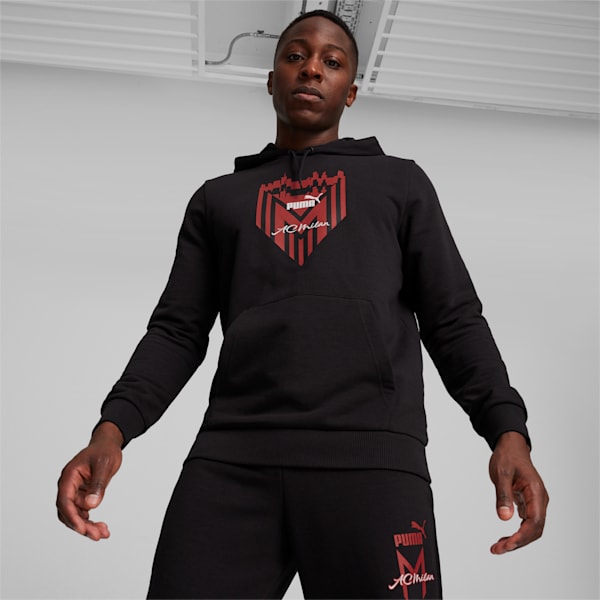 Sudadera con capucha AC Milan Ftblicons para hombre, PUMA Black, extralarge