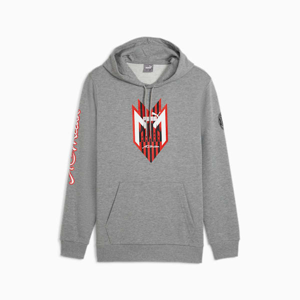 AC Milan Ftblicons Men's Hoodie, Medium Gray Heather, extralarge