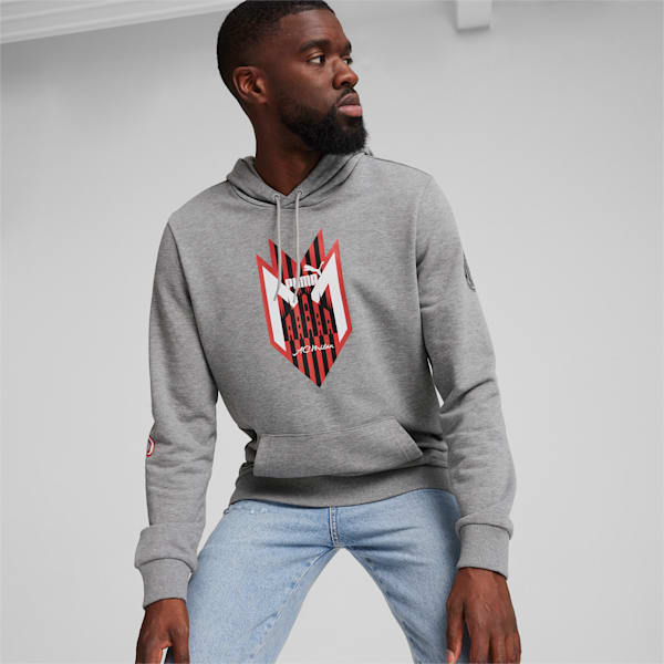 AC Milan Ftblicons Men's Hoodie, Medium Gray Heather, extralarge