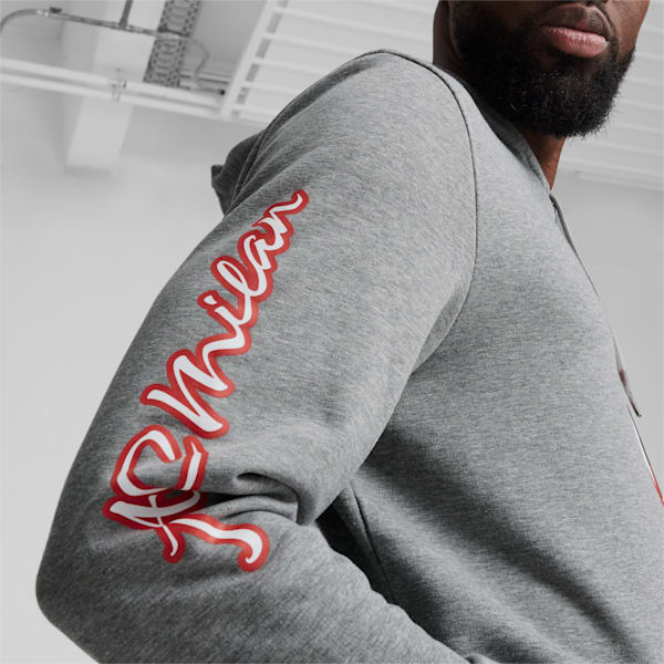 AC Milan Ftblicons Men's Hoodie, Medium Gray Heather, extralarge