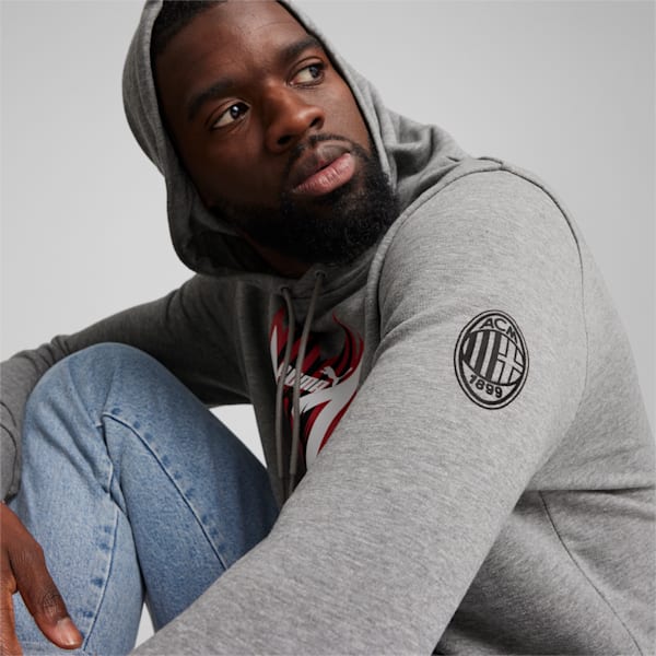 AC Milan Ftblicons Men's Hoodie, Medium Gray Heather, extralarge