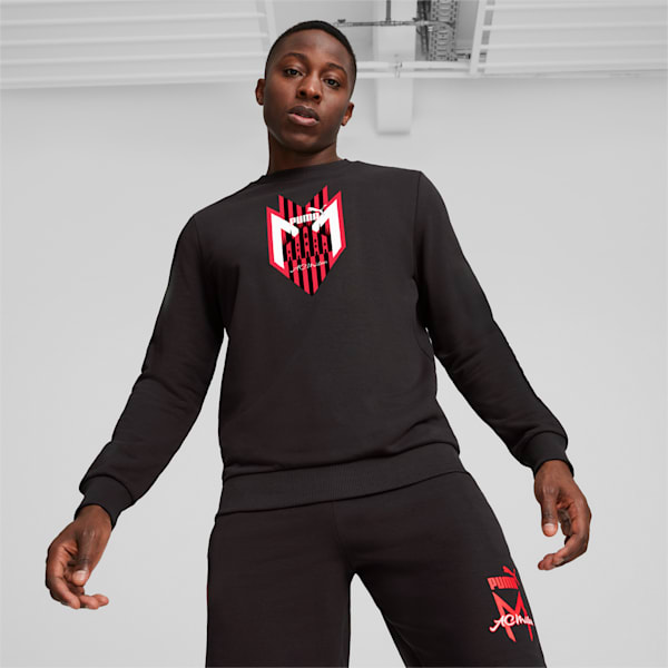 AC Milan Ftblicons Men's Football Sweatshirt, PUMA Black, extralarge-IND