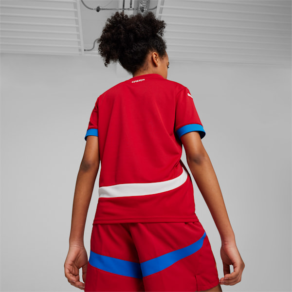 Serbia Football 2024 Youth Home Jersey, Dark Cherry-PUMA Team Royal, extralarge