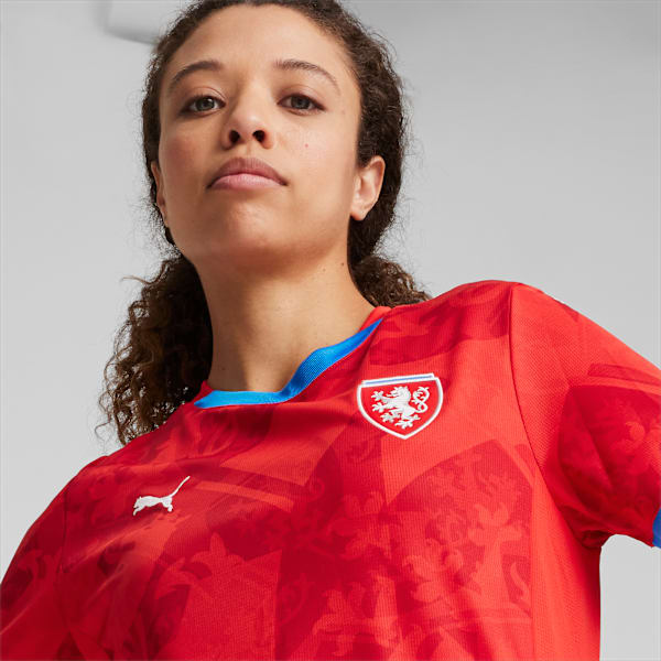 Czech Republic Football 2024 Women's Home Jersey, For All Time Red-Fast Red, extralarge