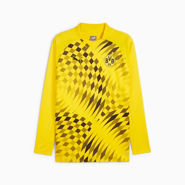 Borussia Dortmund Pre-Match Men's Sweatshirt, Cyber Yellow-PUMA Black, extralarge