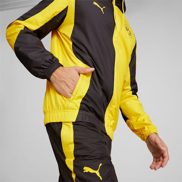 メンズ ボルシア ドルトムント プレマッチ ウーブン ジャケット, Cyber Yellow-PUMA Black, extralarge-JPN