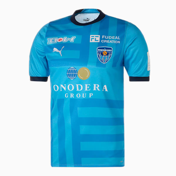 メンズ 横浜FC 2023 1ST 半袖 ゲームシャツ, Team Light Blue-(Saxe AOP), extralarge-JPN