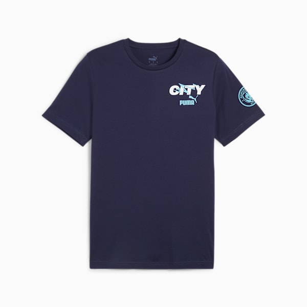 Manchester City Ftblicons Men's Football T-shirt, PUMA Navy-PUMA White, extralarge-IND