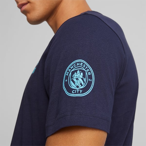 Manchester City Ftblicons Men's Football T-shirt, PUMA Navy-PUMA White, extralarge-IND