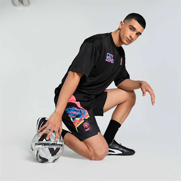 Manchester City FtblNrgy Men's Woven Football Shorts, PUMA Black-Sunset Glow, extralarge-IND