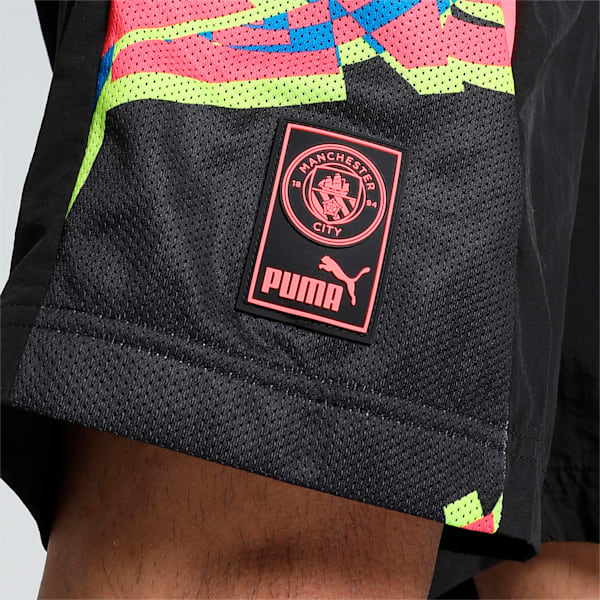 Manchester City FtblNrgy Men's Woven Football Shorts, PUMA Black-Sunset Glow, extralarge-IND