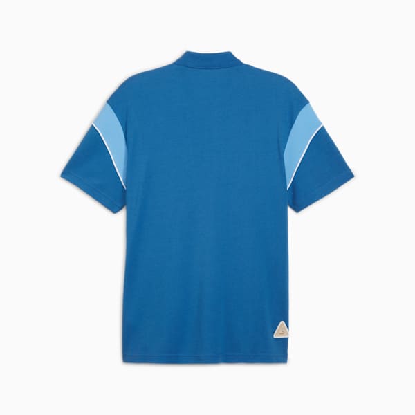Playera tipo polo para hombre Manchester City FtblArchive, Lake Blue-Racing Blue, extralarge