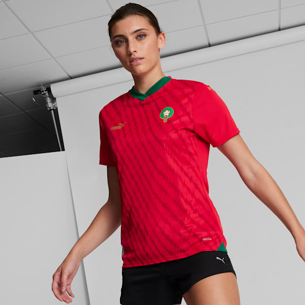 Jersey de Marruecos 23/24 Copa Mundial para mujer, PUMA Red-Power Green, extralarge