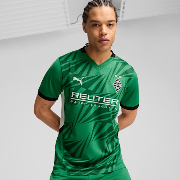 Borussia Mönchengladbach 24/25 Away Jersey Men, Archive Green-PUMA White, extralarge