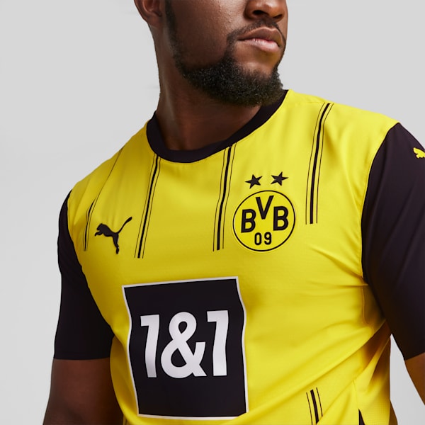 Borussia Dortmund 24/25 Men's Authentic Home Soccer Jersey, Faster Yellow-PUMA Black, extralarge