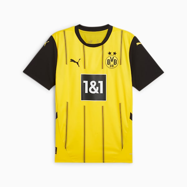 Borussia Dortmund 24/25 Men's Replica Home Soccer Jersey, Faster Yellow-PUMA Black, extralarge