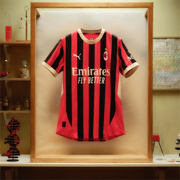 AC Milan 24/25 Men's Authentic Home Soccer Jersey, For All Time Red-PUMA Black, extralarge