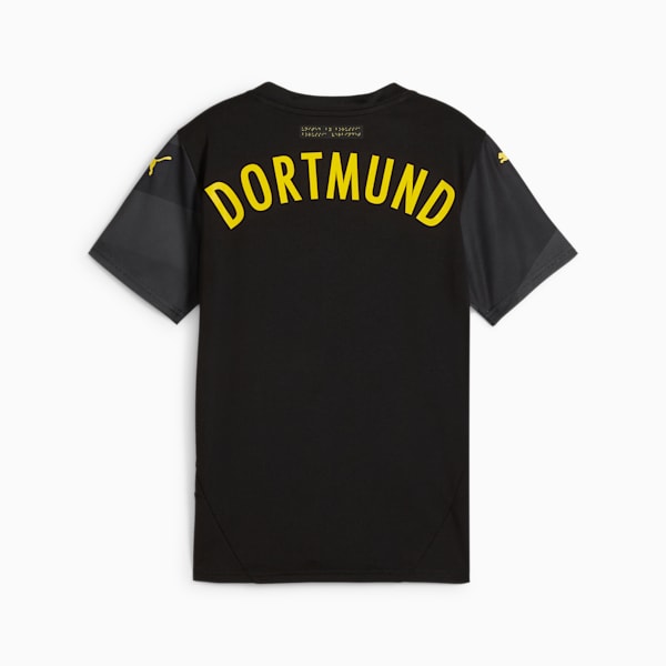 Borussia Dortmund 24/25 Big Kids' Replica Away Soccer Jersey, PUMA Black-Faster Yellow, extralarge