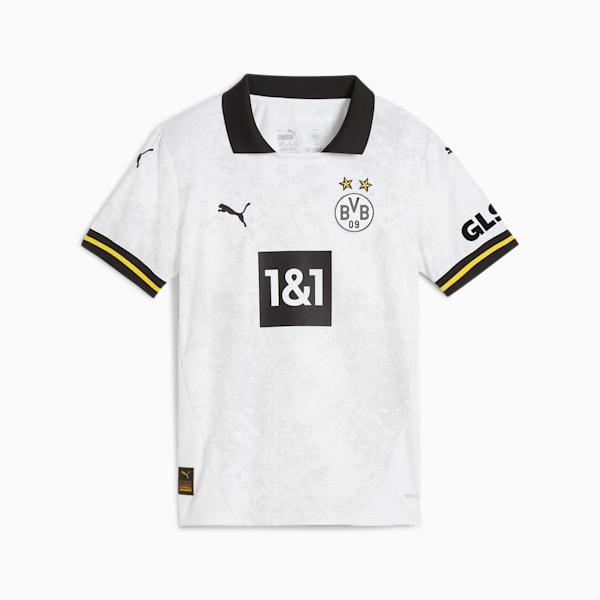 Réplica de la camiseta de fútbol del tercer uniforme para niños grandes Borussia Dortmund 24/25, PUMA White, extralarge