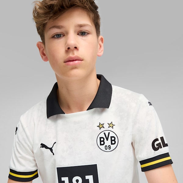 Borussia Dortmund 24/25 Third Replica Big Kids' Soccer Jersey, PUMA White, extralarge